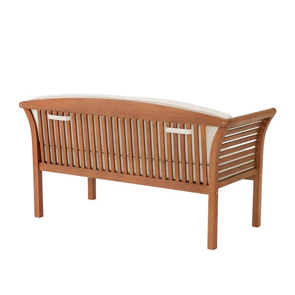 Alaterre Stamford 57-in W x 31-in L Natural Wood Outdoor Bench