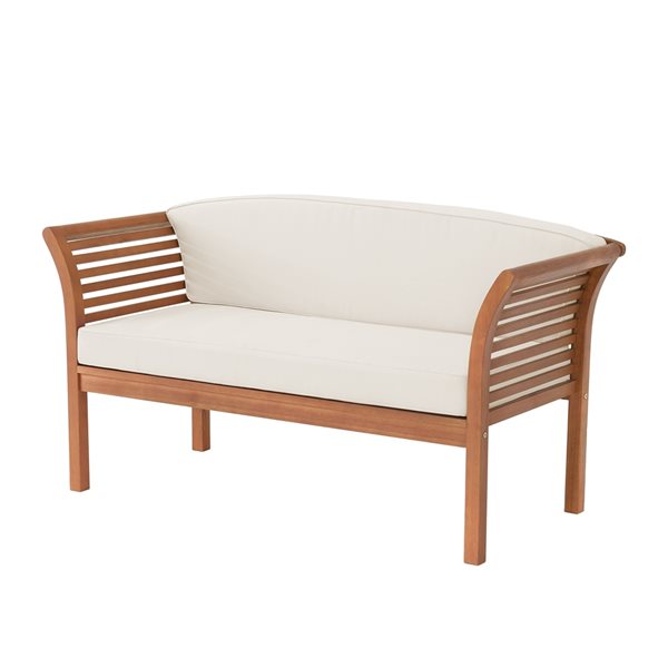 Alaterre Stamford 57-in W x 31-in L Natural Wood Outdoor Bench