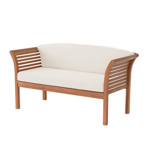 Alaterre Stamford 57-in W x 31-in L Natural Wood Outdoor Bench