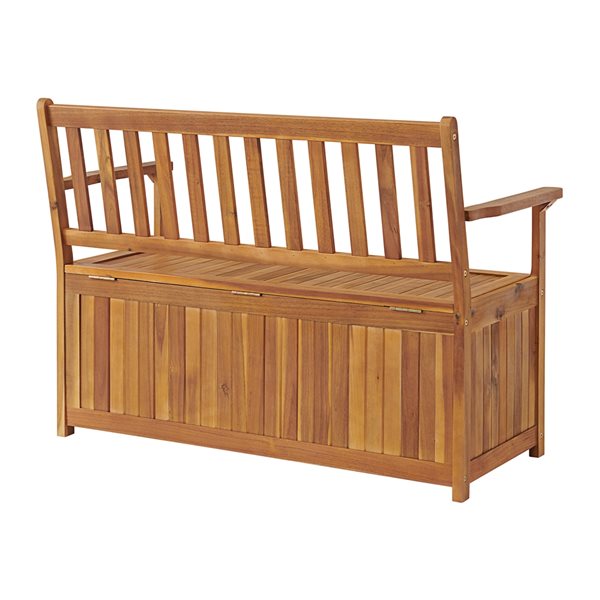 Alaterre Londonderry 47-in W x 34-in L Natural Wood Outdoor Bench with Storage