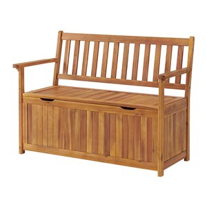 Alaterre Londonderry 47-in W x 34-in L Natural Wood Outdoor Bench with Storage