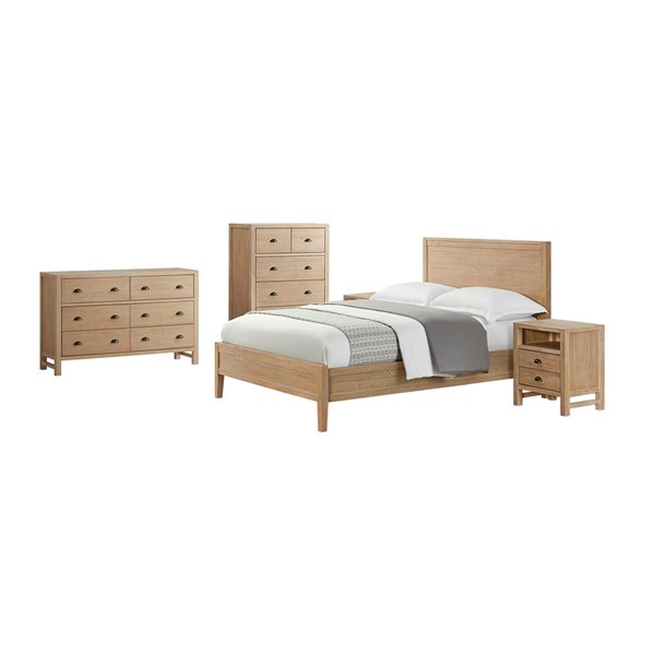 Alaterre Arden Light Driftwood Queen Bedroom Set - 5-Piece