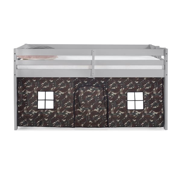 Alaterre Jasper Dove Grey and Green Camo Toddler Bed with Tent