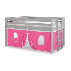 Alaterre Jasper Dove Grey and Pink Toddler Bed with Tent