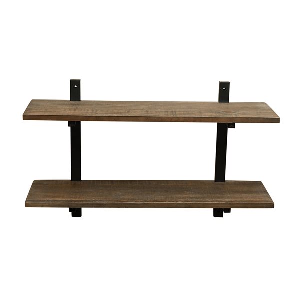 Alaterre 36-in L x 22-in H x 10-in D Metal and Wood Wall Mounted Shelf