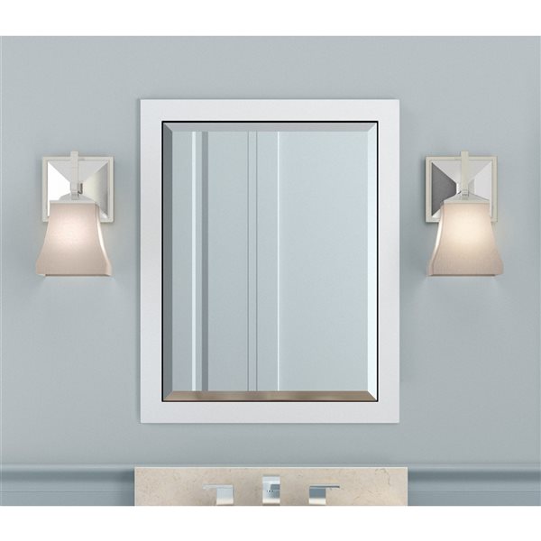 Alaterre 24-in White Rectangular Bathroom Mirror