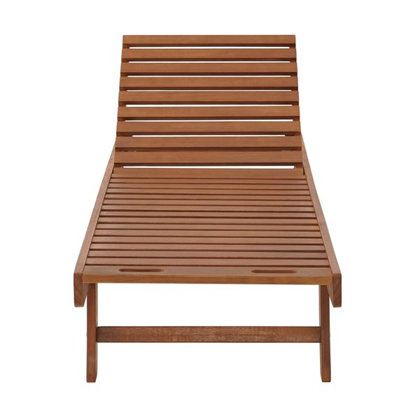 Alaterre Caspian Natural Wood Stationary Lounge Chair with Slat Seat