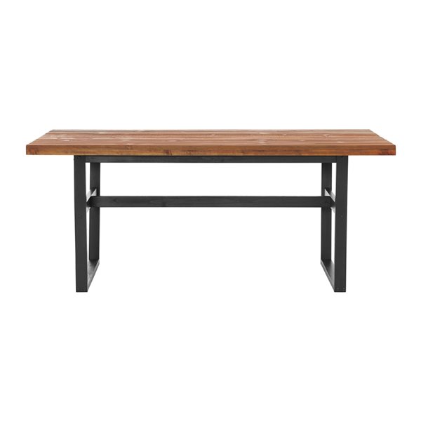 Alaterre Walden Rustic Chestnut 30-in H Rectangular Table, Wood with Black Metal Base