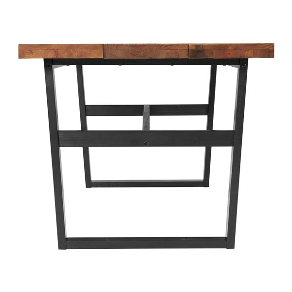 Alaterre Walden Rustic Chestnut 30-in H Rectangular Table, Wood with Black Metal Base