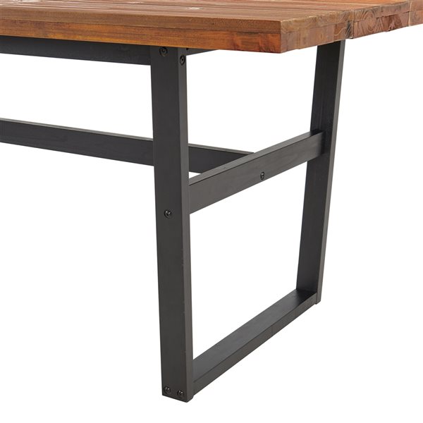 Alaterre Walden Rustic Chestnut 30-in H Rectangular Table, Wood with Black Metal Base