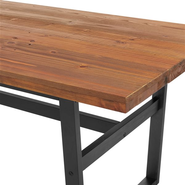 Alaterre Walden Rustic Chestnut 30-in H Rectangular Table, Wood with Black Metal Base