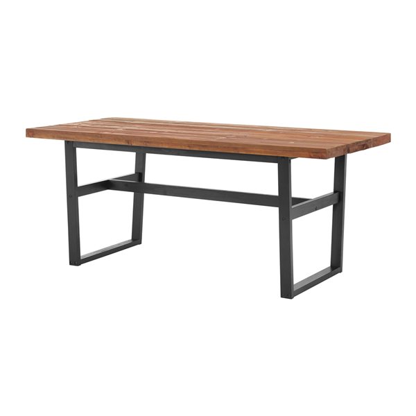 Alaterre Walden Rustic Chestnut 30-in H Rectangular Table, Wood with Black Metal Base