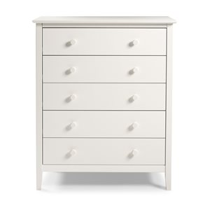 Alaterre Simplicity White Pine 5-Drawer Standard Chest