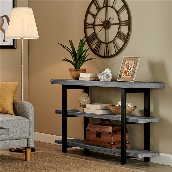 Alaterre Pomona Slate Grey Rustic Console Table