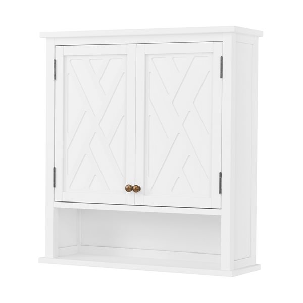 Alaterre Coventry 27-in W x 32-in H x 9-in D White Bathroom Wall Cabinet