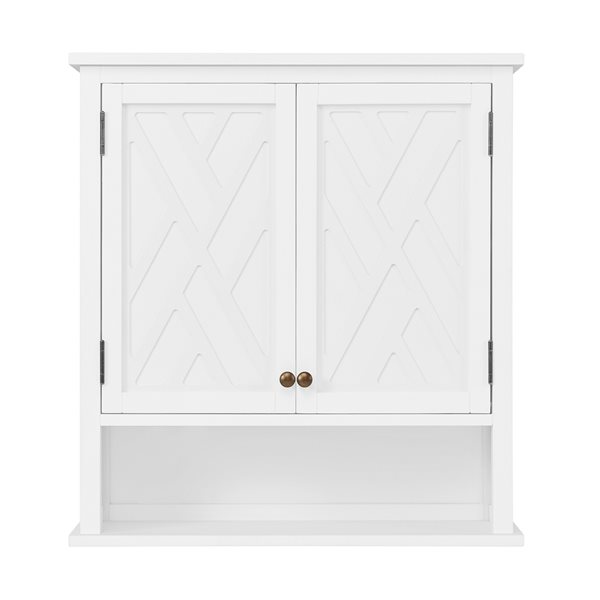 Alaterre Coventry 27-in W x 32-in H x 9-in D White Bathroom Wall Cabinet