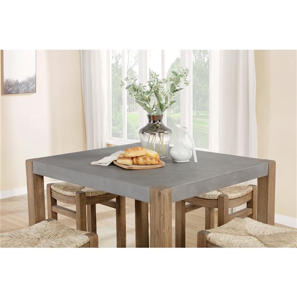 Alaterre Newport Light Amber Dining Room Set with Square Table - 5-Piece