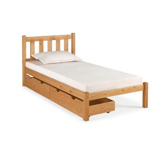 Alaterre Poppy Cinnamon Twin Platform Bed with Integrated Storage