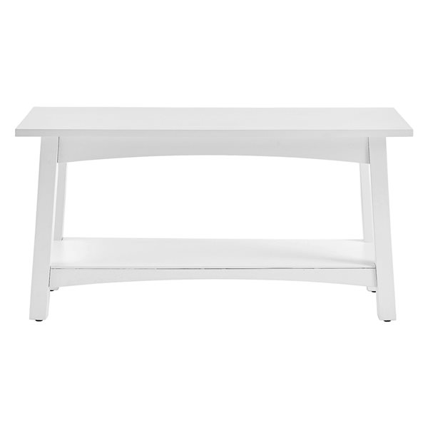 Alaterre Coventry White 4-Hook Hook Rack with Shelf and Bench