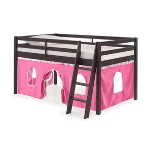 Alaterre Roxy Espresso and Pink Toddler Bed with Tent