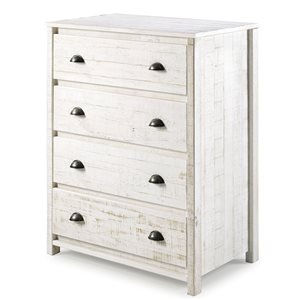 Alaterre Rustic Rustic White Pine 4-Drawer Standard Chest