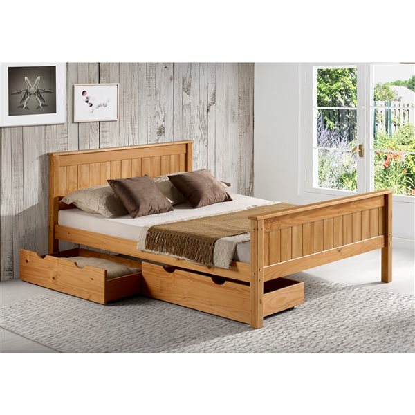 Alaterre Harmony Cinnamon Full Platform Bed with Integrated Storage