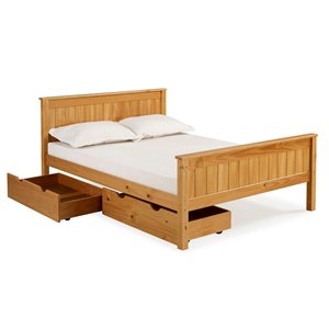 Alaterre Harmony Cinnamon Full Platform Bed with Integrated Storage