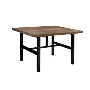Alaterre Pomona Brown and Black 30-in H Rectangular Table, Wood with Black Metal Base