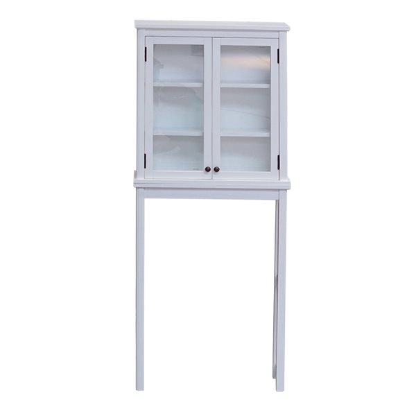 Alaterre Dorset 27in W x 66in H x 9in D White Wood Over the Toilet