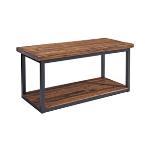 Alaterre Claremont Rustic Brown and Black Accent Bench