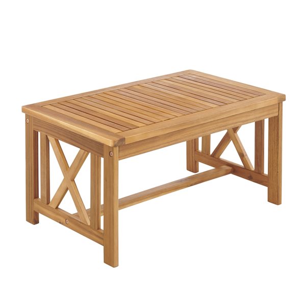 Alaterre Manchester 45-in W x 32-in L Natural Wood Conversation Bench and Coffee Table