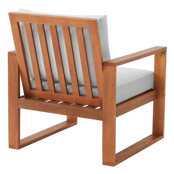 Alaterre Weston Wood Frame Patio Conversation Set with Cushions Included - 5-Piece