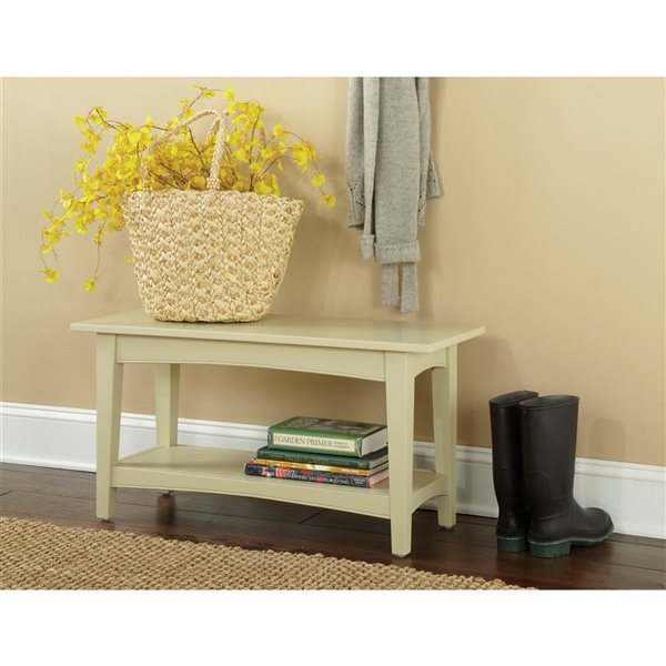 Alaterre Shaker Cottage Rustic Sand Accent Bench