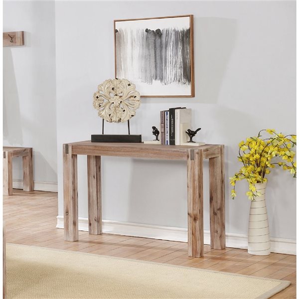 Alaterre Woodstock Bushed Driftwood Rustic Console Table