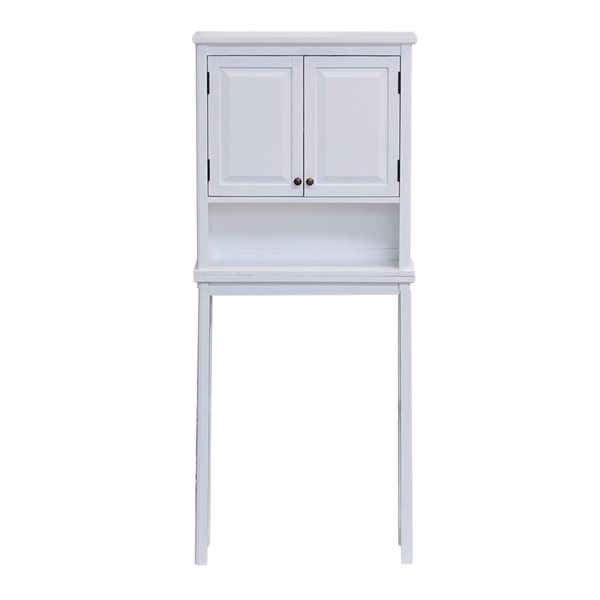 Alaterre Dorset 27in W x 66in H x 9in D White Wood Over the Toilet