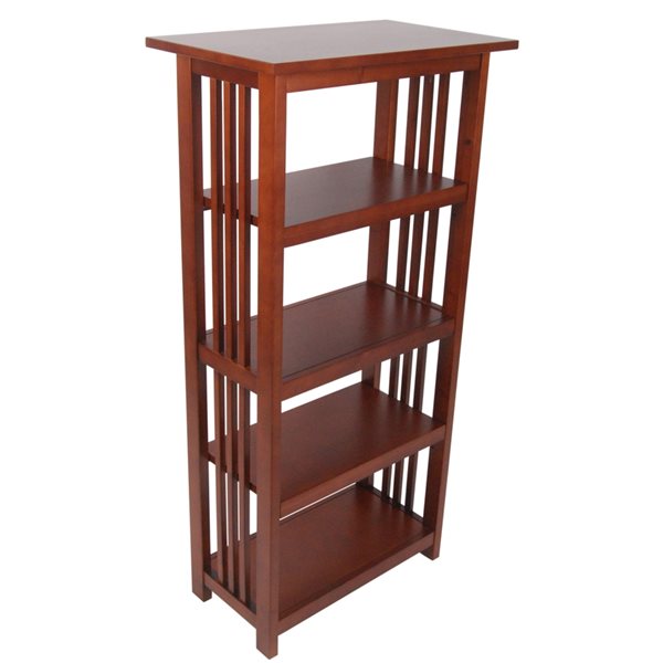 Alaterre Mission 4-Shelf Cherry Wood Bookcase