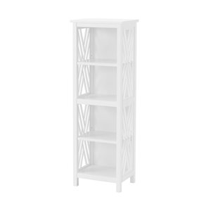 Alaterre Coventry White 4-Tier Wood Freestanding Bathroom Shelf