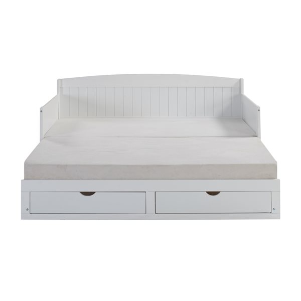 Alaterre Harmony White Twin Day Bed with King Conversion