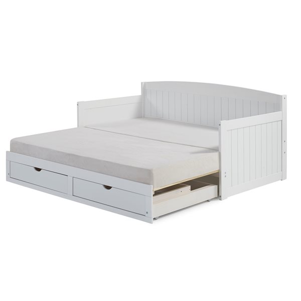 Alaterre Harmony White Twin Day Bed with King Conversion