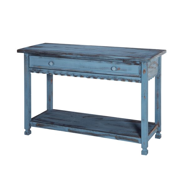 Alaterre Country Cottage Blue Rustic Console Table