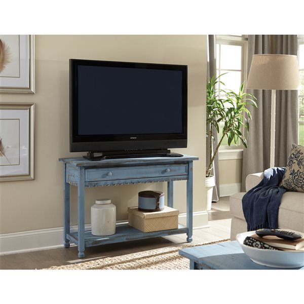 Alaterre Country Cottage Blue Rustic Console Table