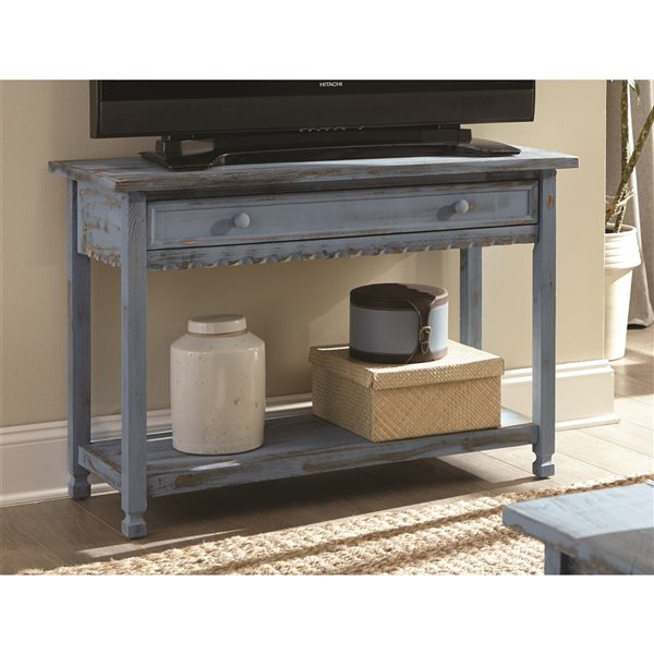 Alaterre Country Cottage Blue Rustic Console Table