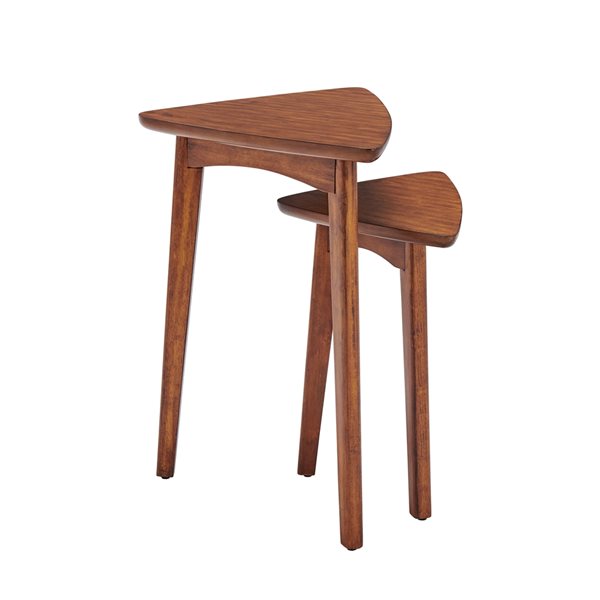 Alaterre Monterey 24-in Warm Chestnut Pine Nesting Accent Table Set - 2-Piece