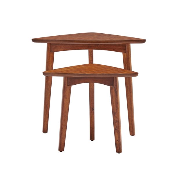 Alaterre Monterey 24-in Warm Chestnut Pine Nesting Accent Table Set - 2-Piece