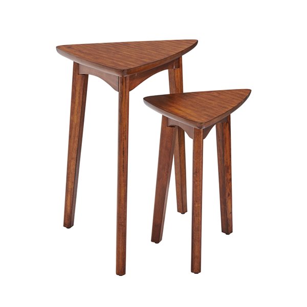 Alaterre Monterey 24-in Warm Chestnut Pine Nesting Accent Table Set - 2-Piece