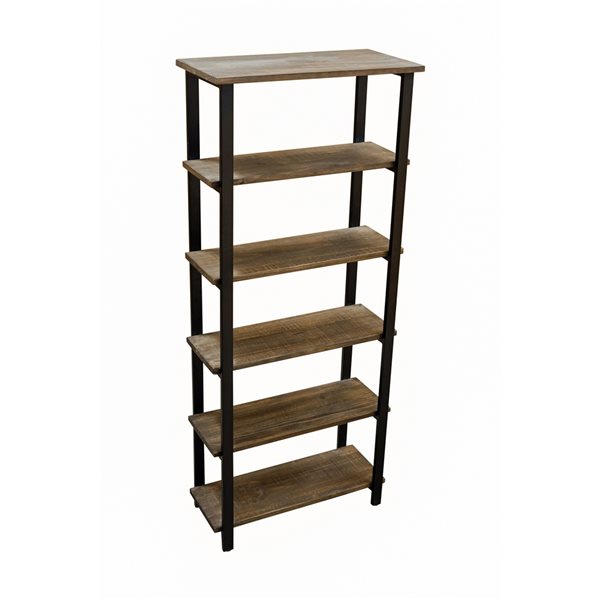 Alaterre Pomona Brown Wood 5-Shelf Bookcase