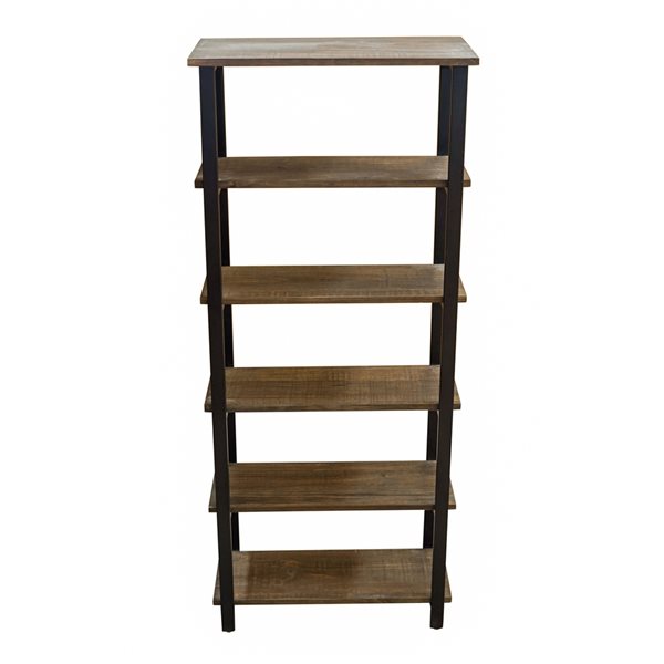 Alaterre Pomona Brown Wood 5-Shelf Bookcase