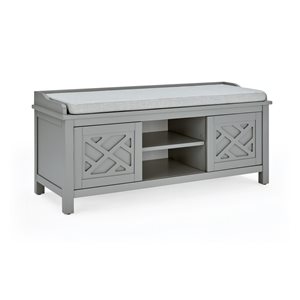 Alaterre Coventry Rustic Grey Accent Bench with Integrated Storage