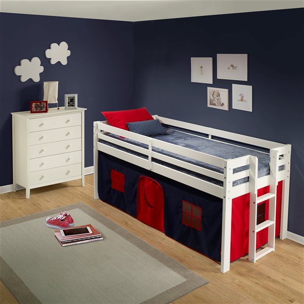 Alaterre Jasper White, Blue and Red Toddler Bed with Tent AJJP00WHATBRE ...