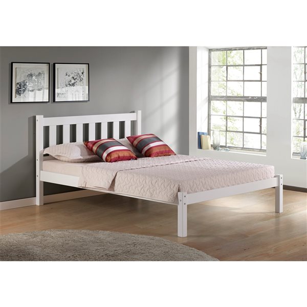 Alaterre Poppy White Full Platform Bed
